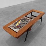 Coffee Table model 210, teak wood and ceramic,by Alfred Hendrickx, Belform