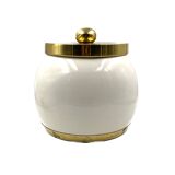 Hollywood regency white ceramic bucket, Italy, ca. 1970