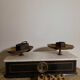 Napoleon III balance in blackened wood and white marble
