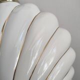 Ceramic and gold metal shell lamp base - vintage