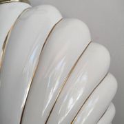 Ceramic and gold metal shell lamp base - vintage