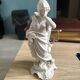 Biscuit Porcelain Flower Vase Statue Volkstedt Art Nouveau Lady, c. 1900