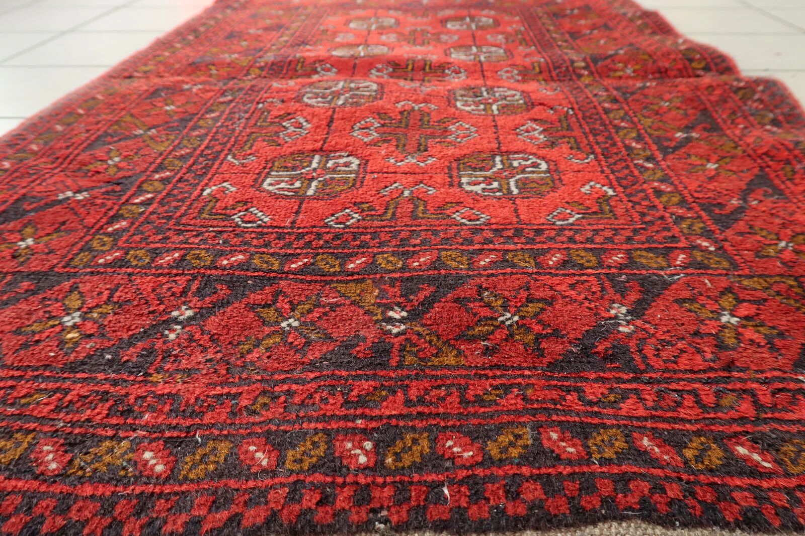 Antique 1920s Afghan Ersari tribal rug 80cm x 126cm - 1C1254