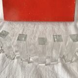 Set of 12 vintage Baccarat crystal knife rests with original box