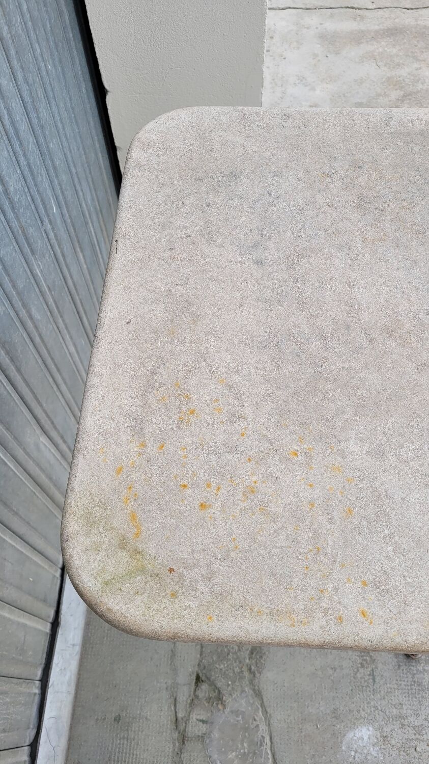 Parisian bistro pedestal table in antique marble