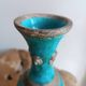 Ugo zaccagnini turquoise ceramic vase with dragon decoration
