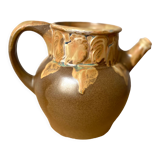 Pitcher carafe stoneware Denbac roosters 30s vintage
