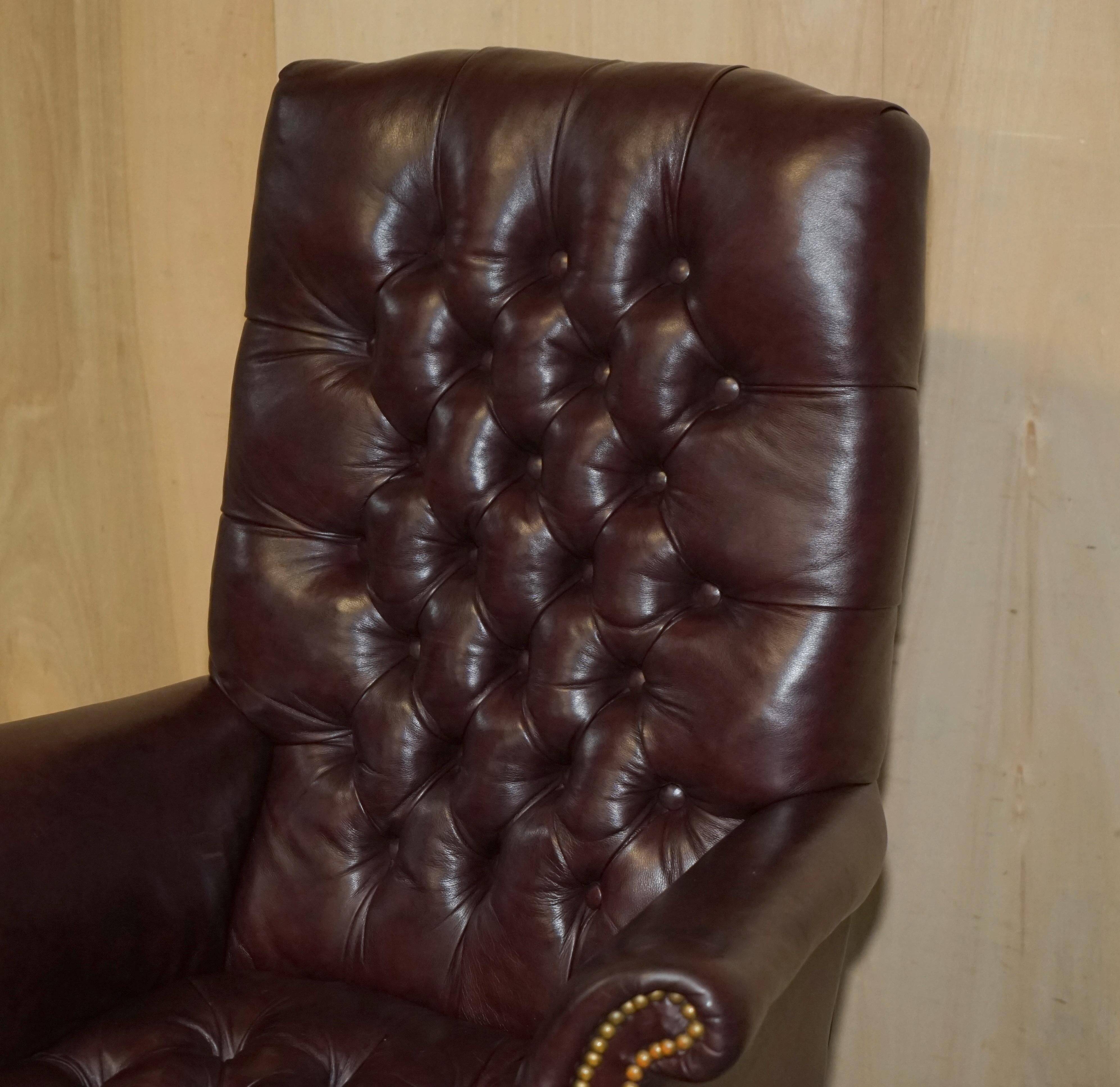 Vintage Chesterfield office chair with high back in Heritage leather.