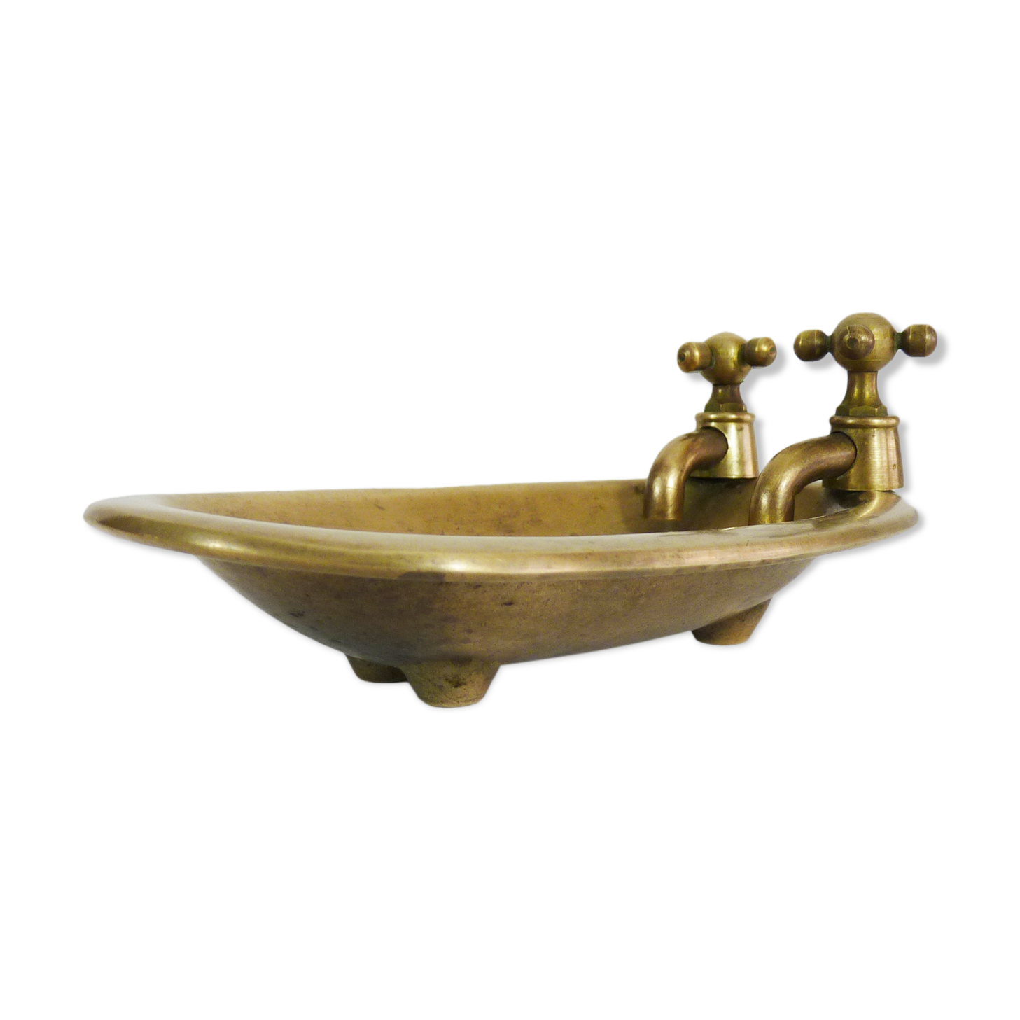 Soap holder or empty pocket vintage brass bathtub shaped. Year 60
