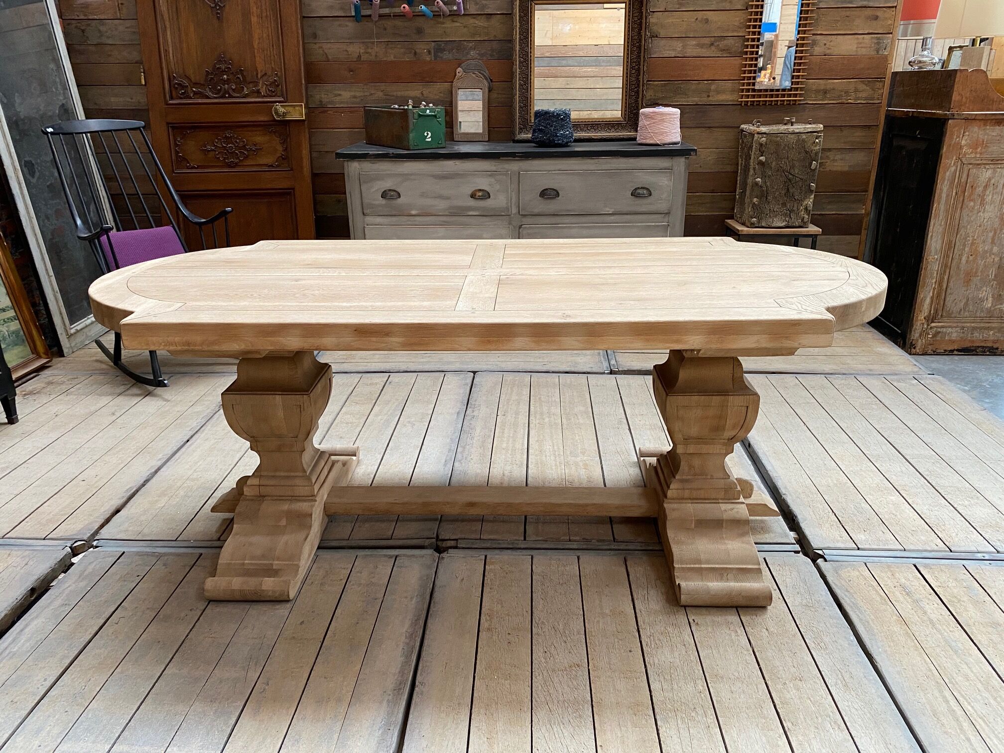 Solid oak monastery table