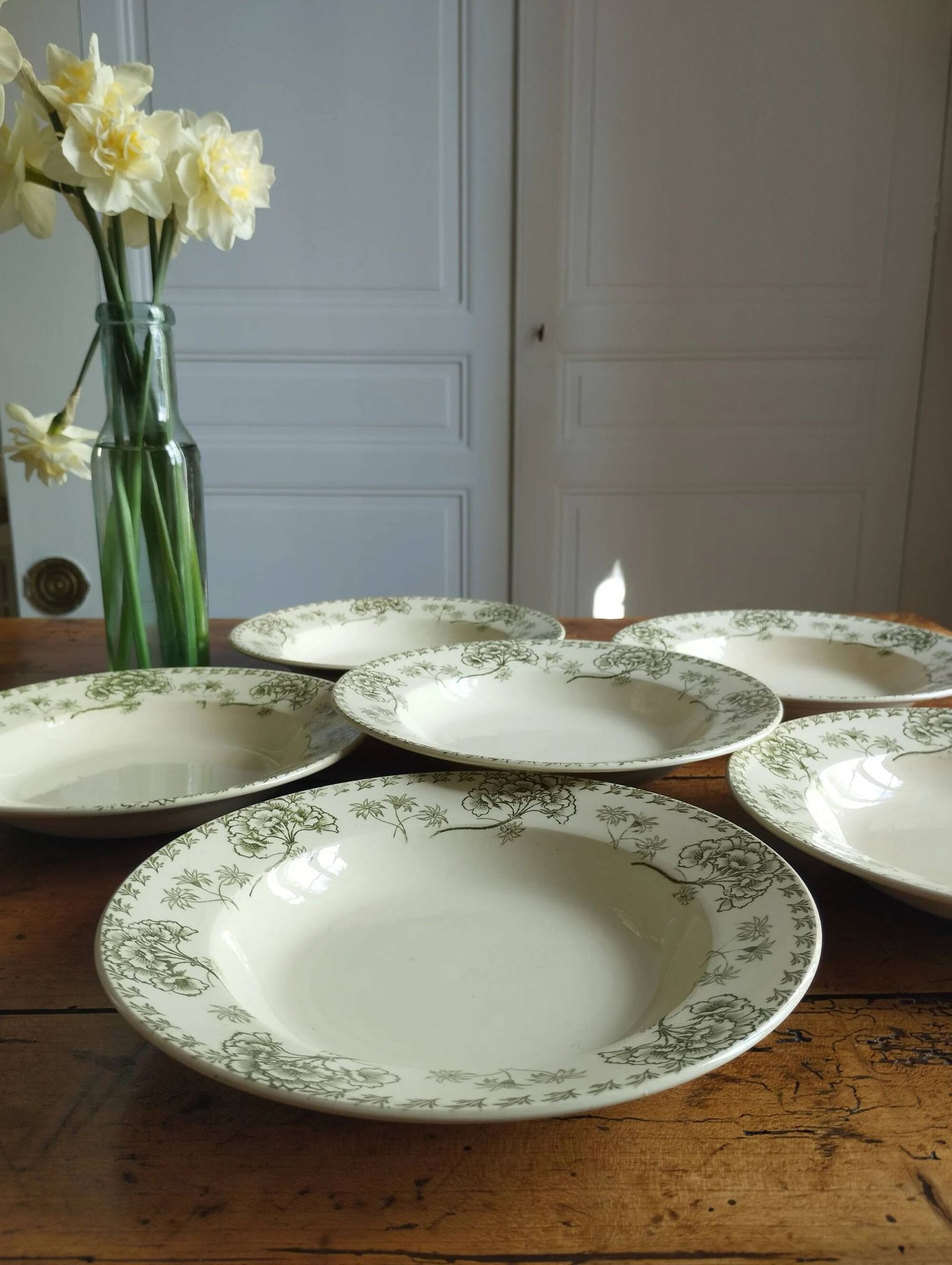 « Palmyre » - 6 assiettes creuses terre de fer Sarreguemines