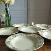 « Palmyre » - 6 assiettes creuses terre de fer Sarreguemines