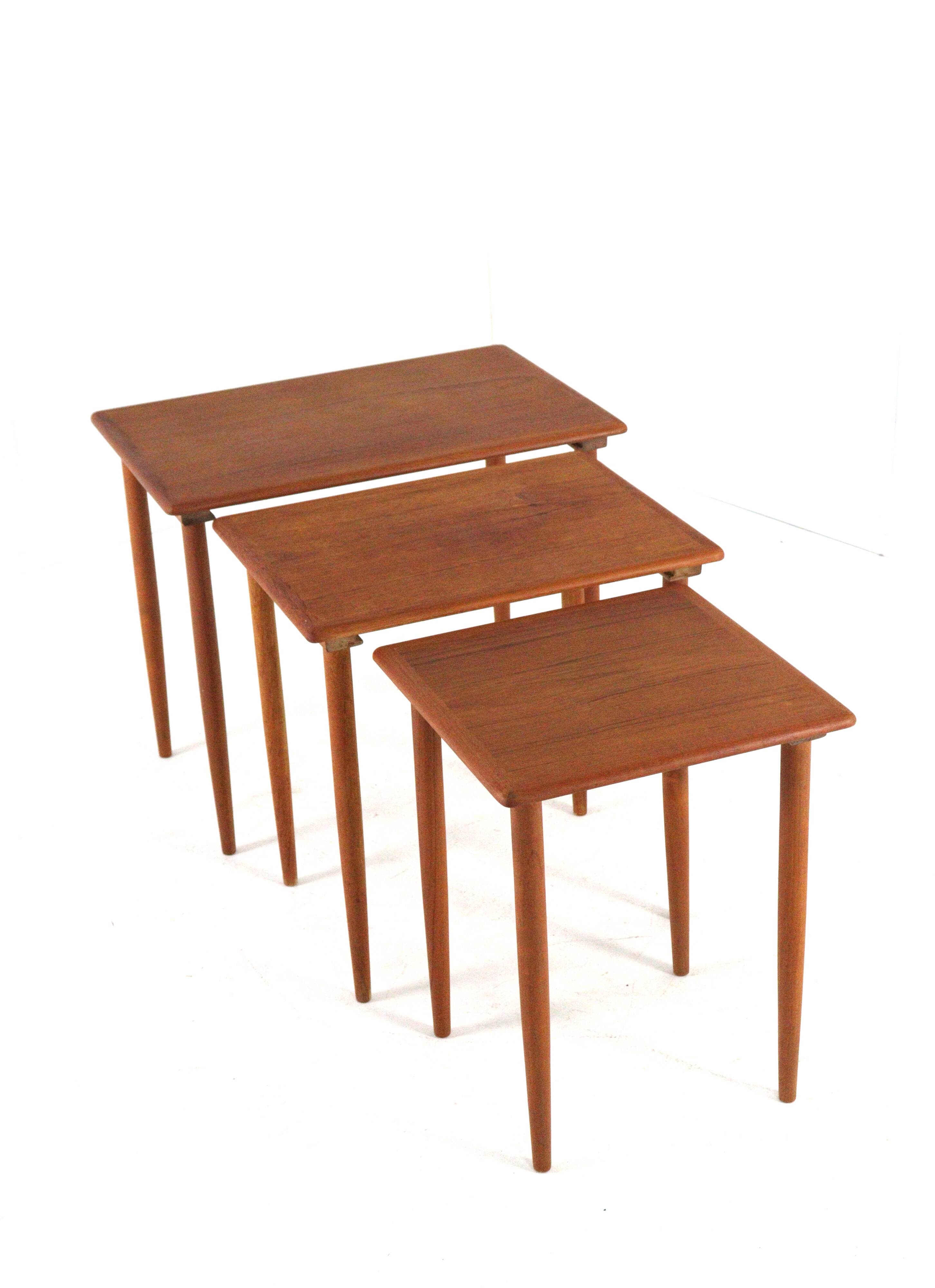 Set of 3 danish nesting tables - danish mid century modern design