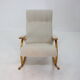 1960s beech bentwood rocking chairs in bouclé