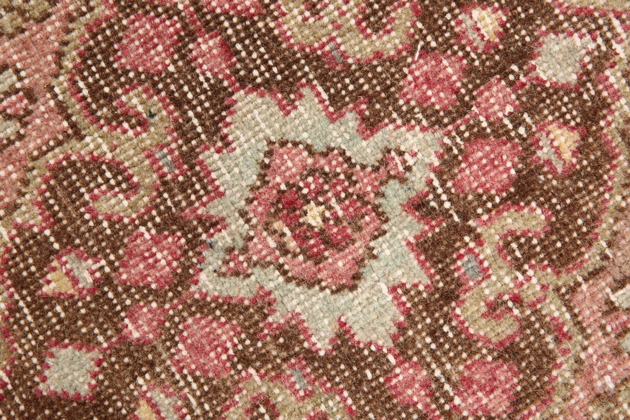 3x13 Red & Pink Vintage Runner Rug, 91x399Cm