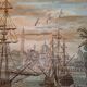 Old wall tapestry "Harbour Scene" The Woven Arts of France
