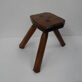 Tabouret à lait antique en chêne