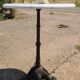 Parisian bistro pedestal table in marble and cast iron