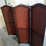 4-leaf wood and leather screen