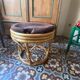 Vintage rattan pouf