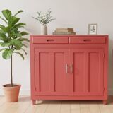 Parisian Buffet / Vintage Storage Unit – Painted Terracotta Red