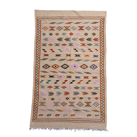 Bohemian beige Berber carpet 140x235 cm