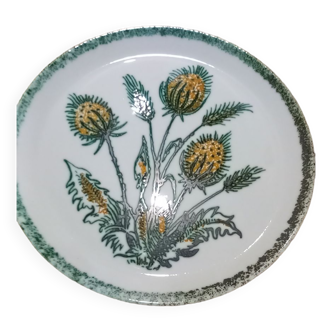 Lot de 4 assiettes vintage décor chardons