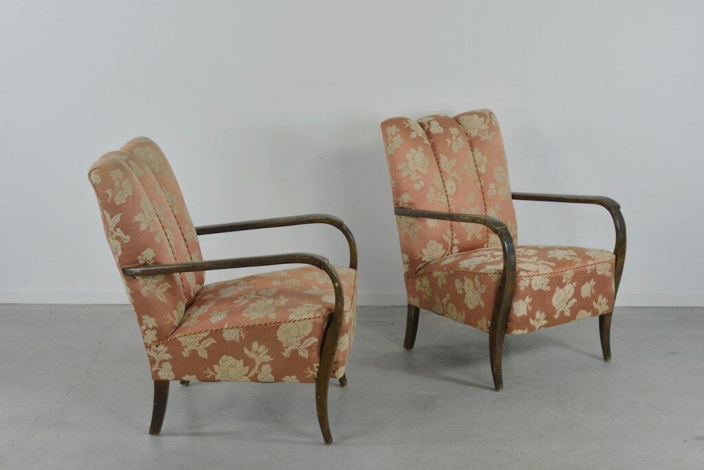 Set of 2 Swedish sculptural armchairs from the 1950s