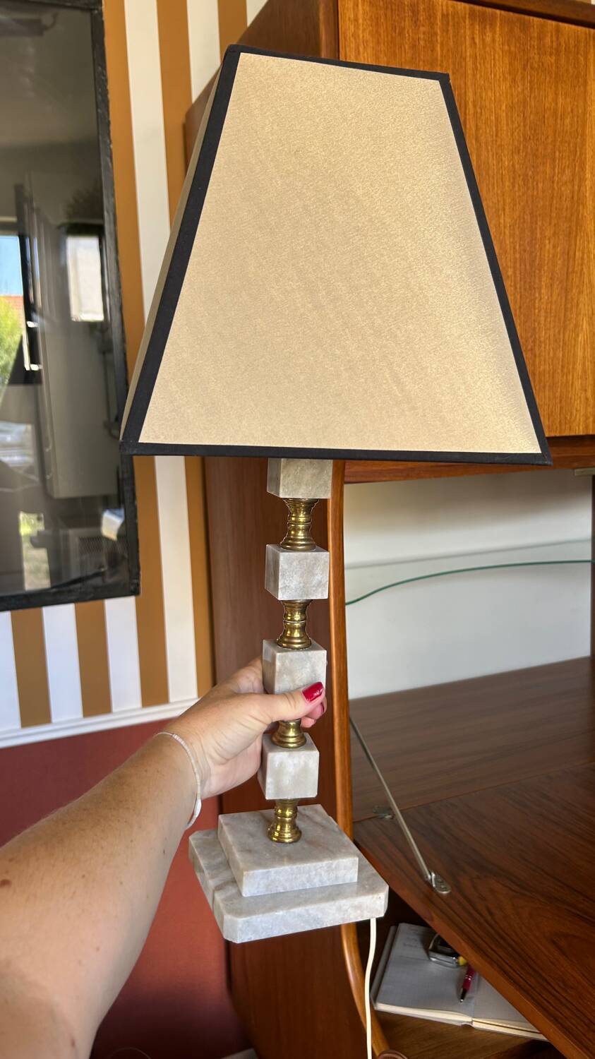 Marble and brass lamp 1960