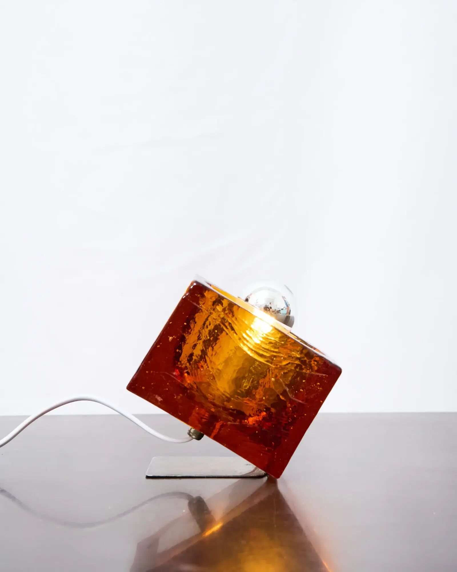 Cubic table lamp "Coca" in Murano glass, Italy, 1970s