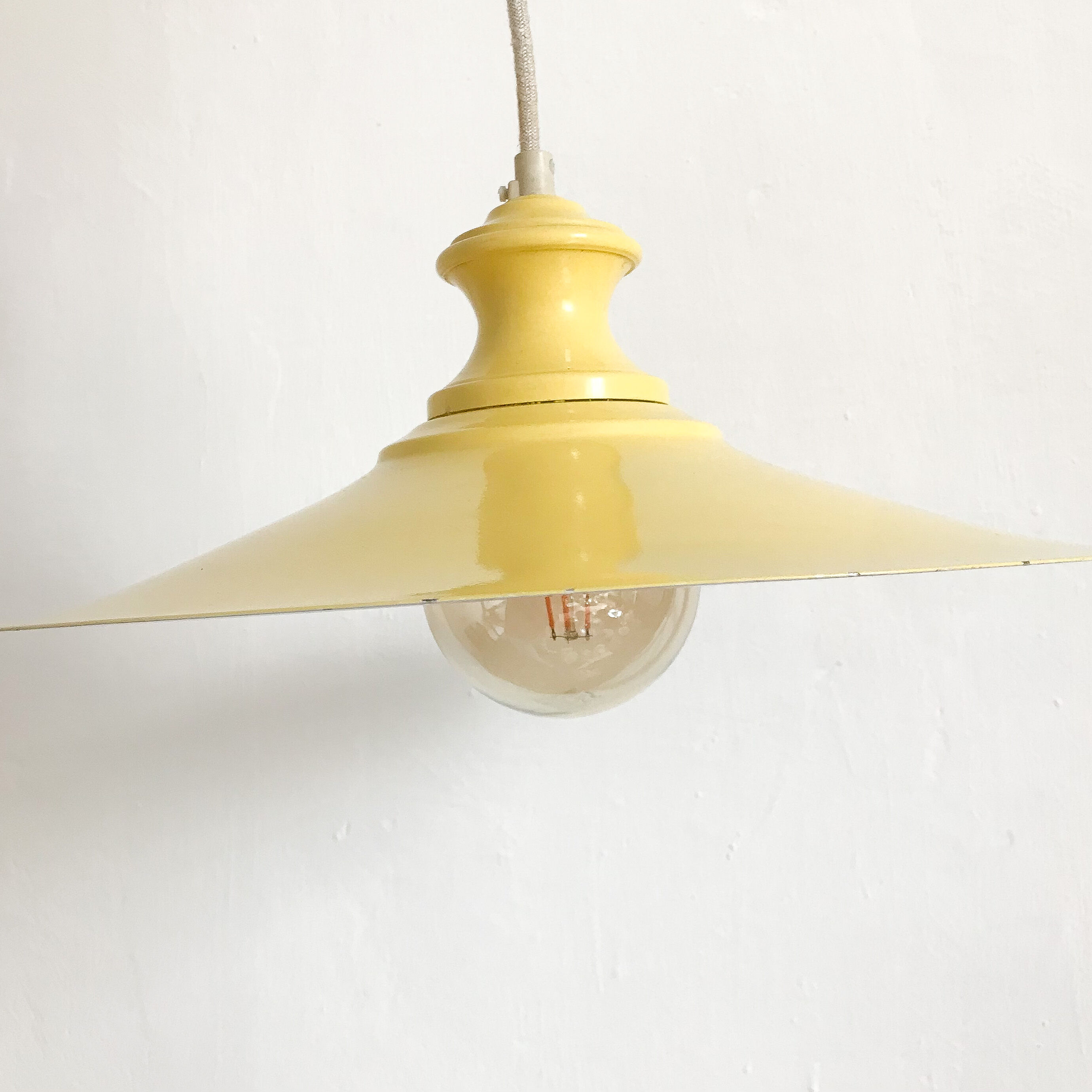 Vintage pendant lamp yellow metal
