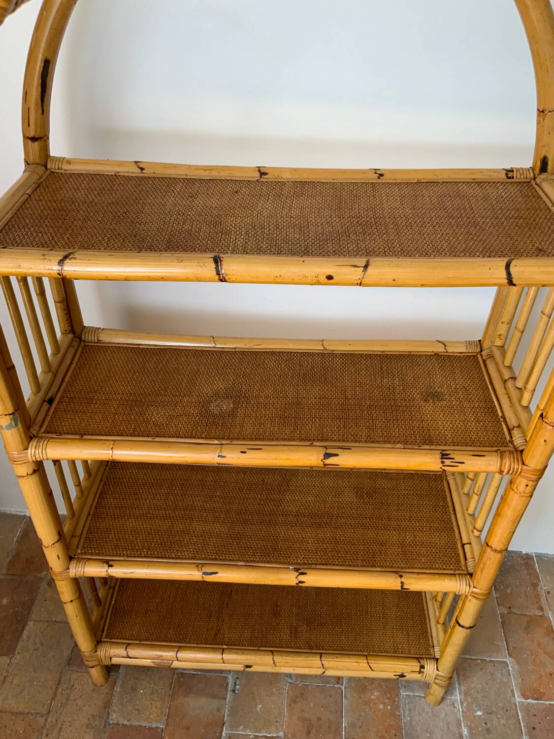 Large rattan shelf