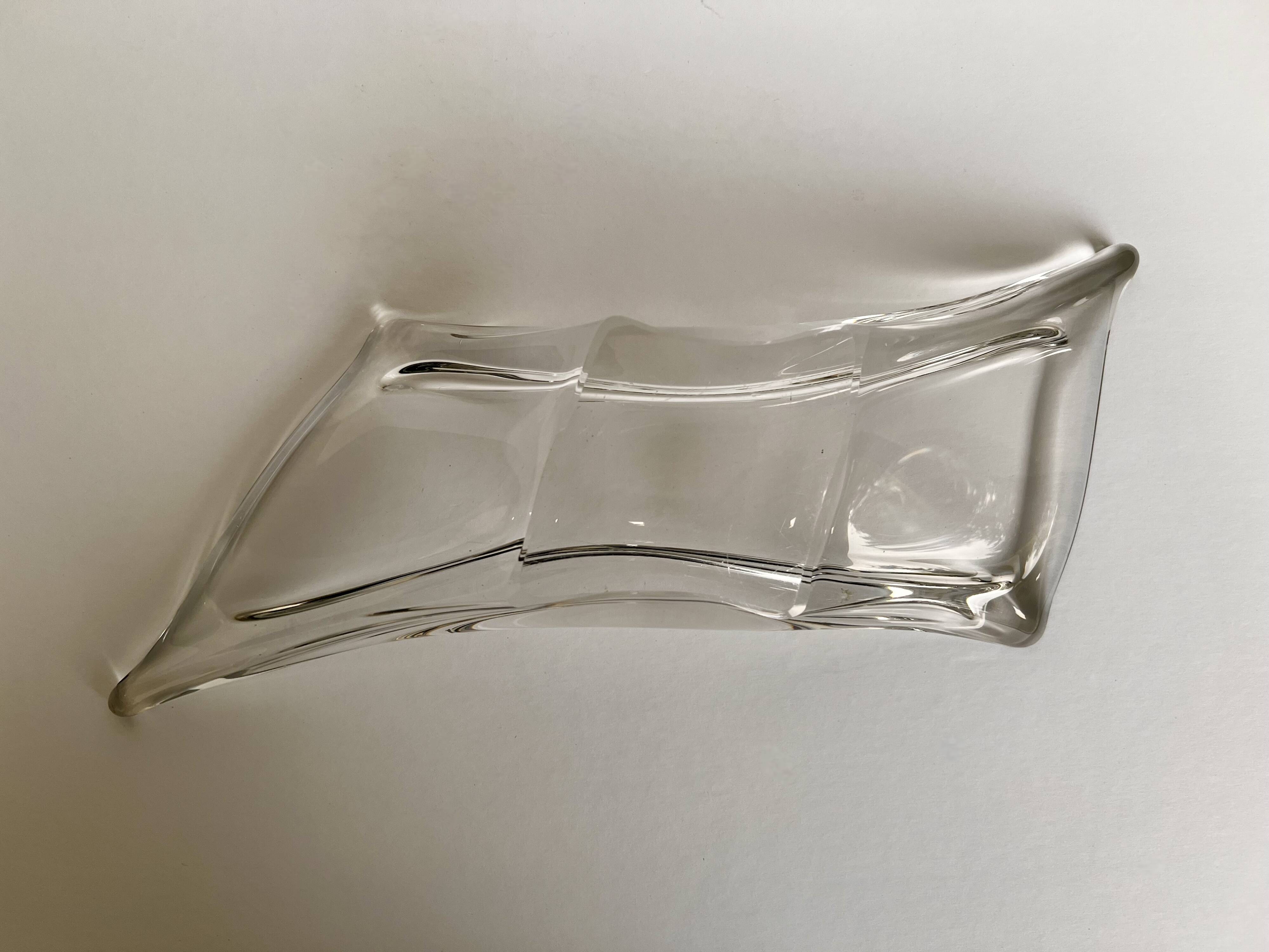 Large mid-century French crystal centrepiece class bowl