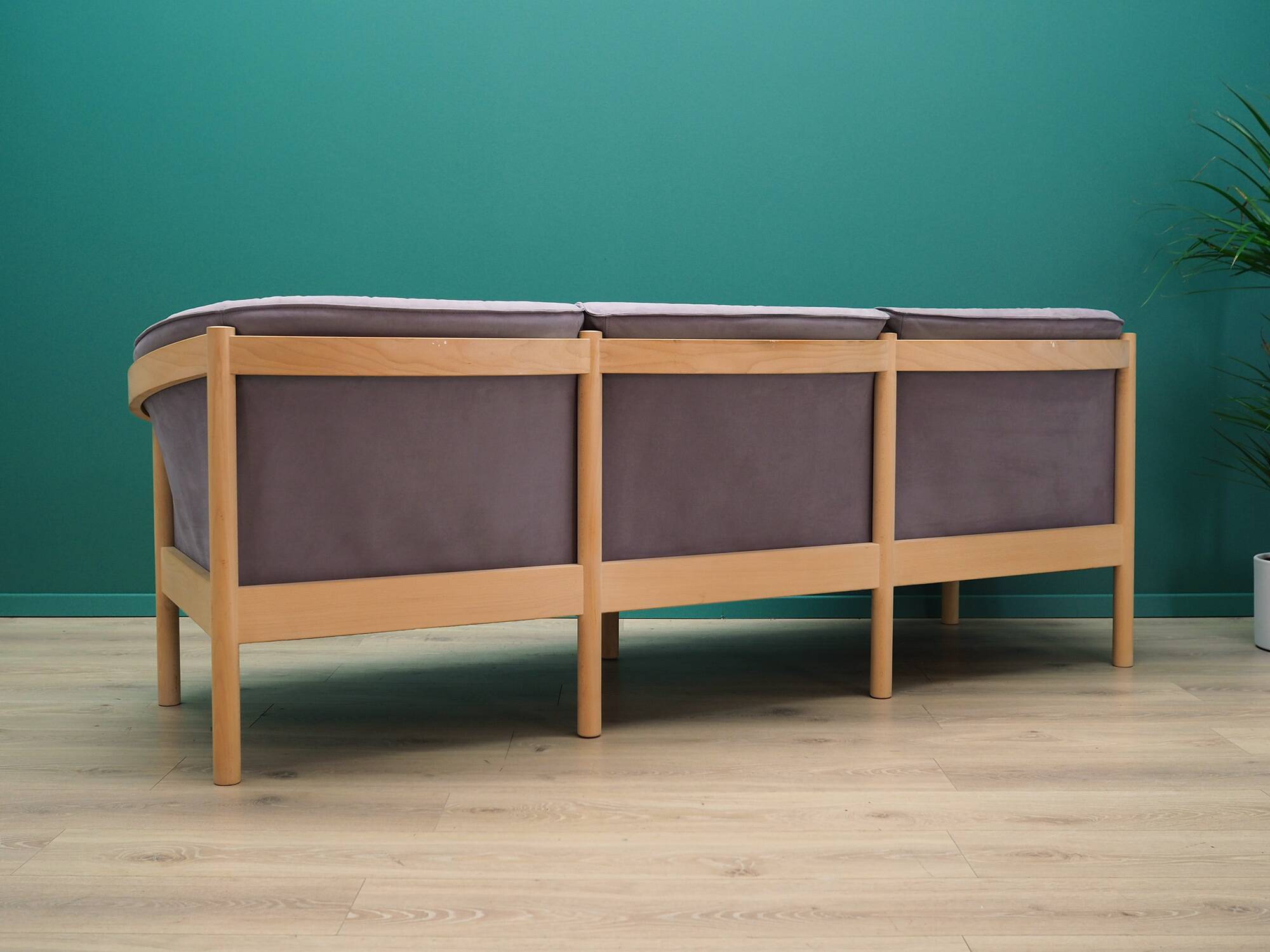 Lilac velour sofa, Danish design, 1970s, production: Denmark