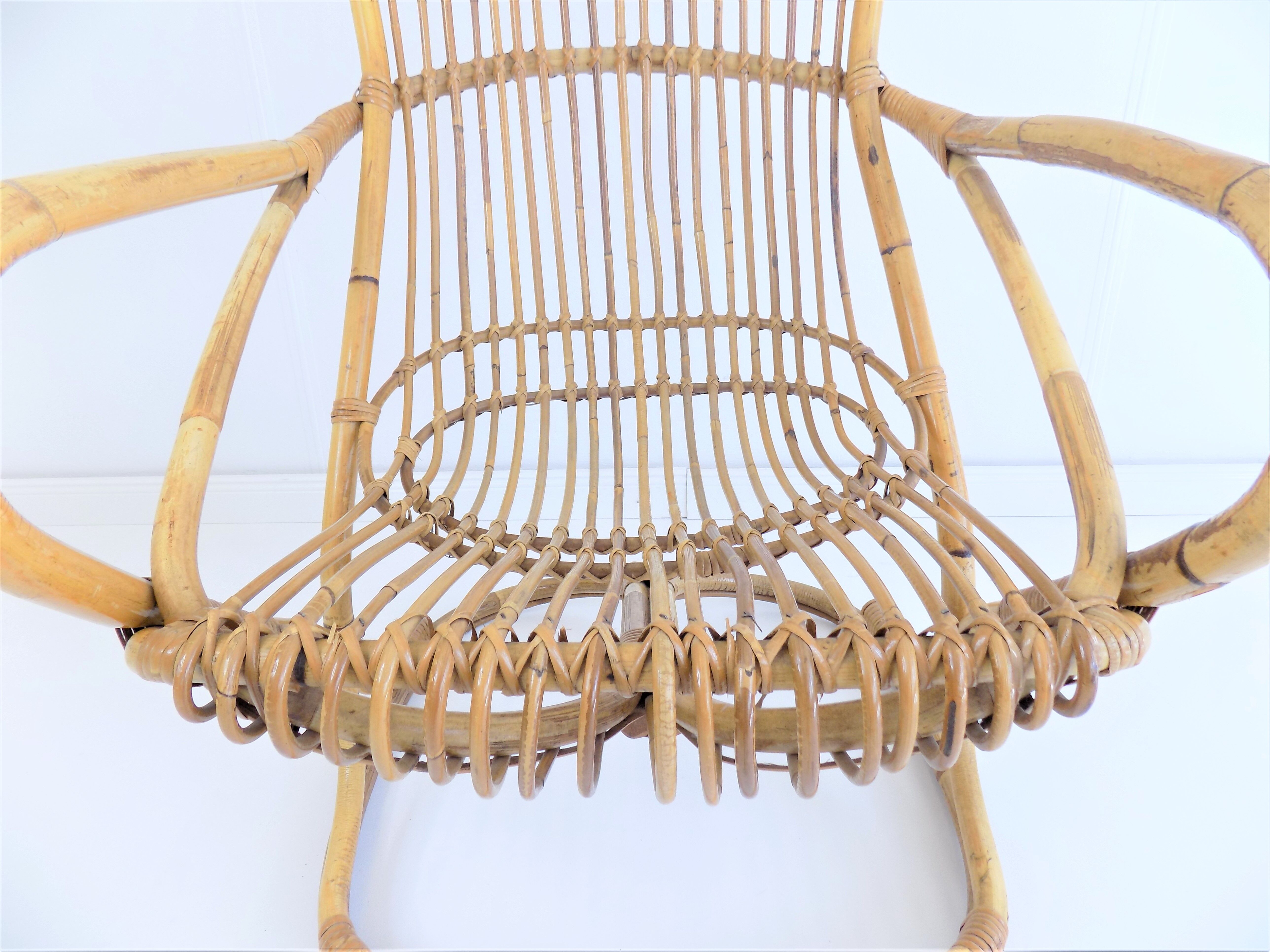 Bamboo & rattan armchair
