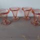 4 old ice cream cups/pink glass dessert