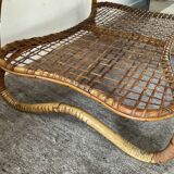 Vintage coffee table from the 50s in rattan