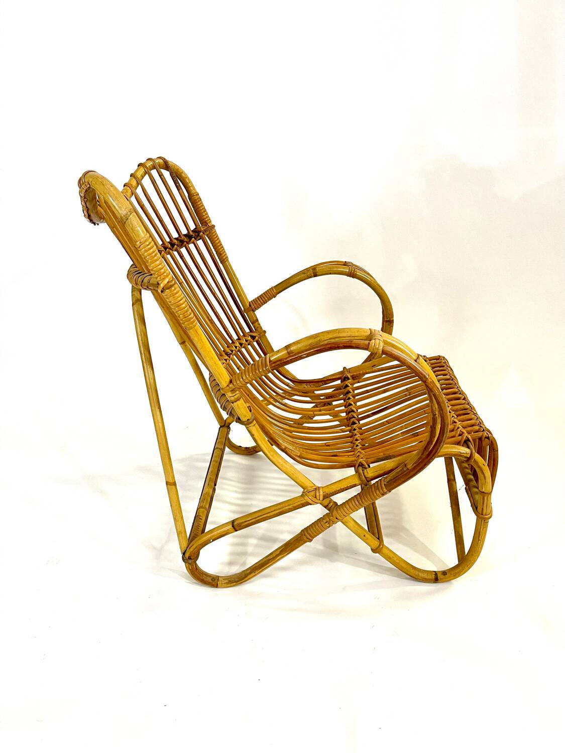 Fauteuil en rotin vintage Marlène