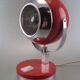 Seventies Space Age Eyeball table lamp in red and chrome laqué metal