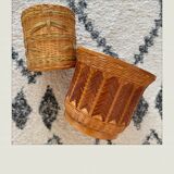 Bamboo and rattan, batch of 2 nature spirit pots