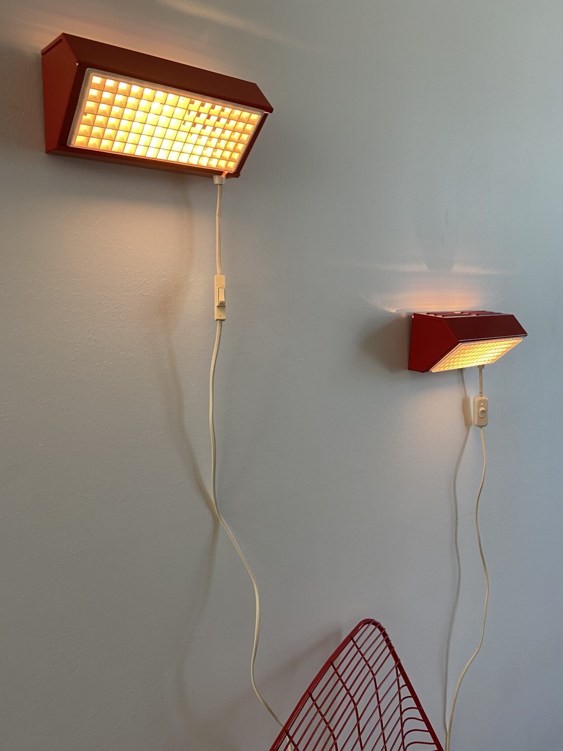 Red vintage ikea wall lamp v204