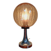 Lampe de table en verre ambré, style Space Age, années 70