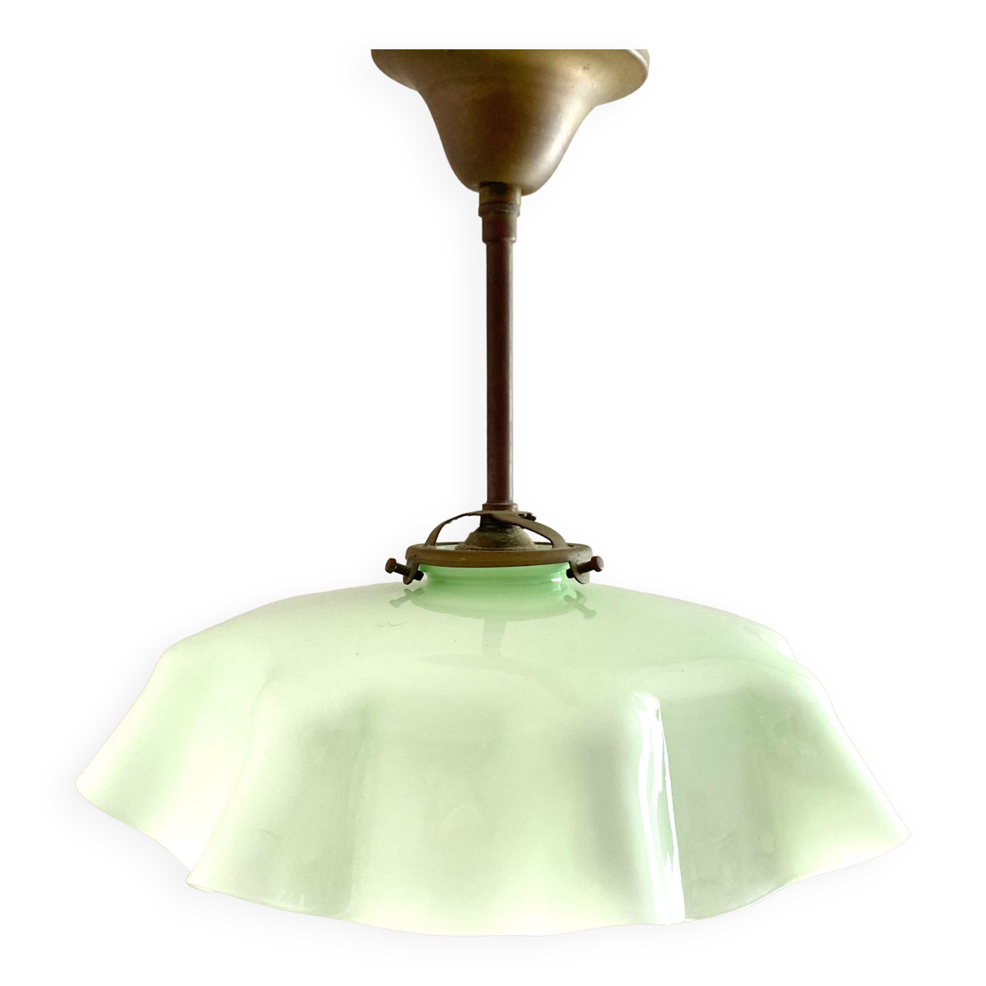 Suspension in opaline and brass of the 40s