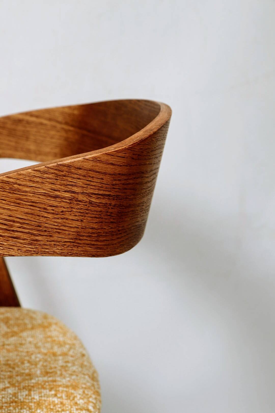 Oak wood Dining Chairs Yellow Vintage Upholstery, personalize option, HoReCa spaces