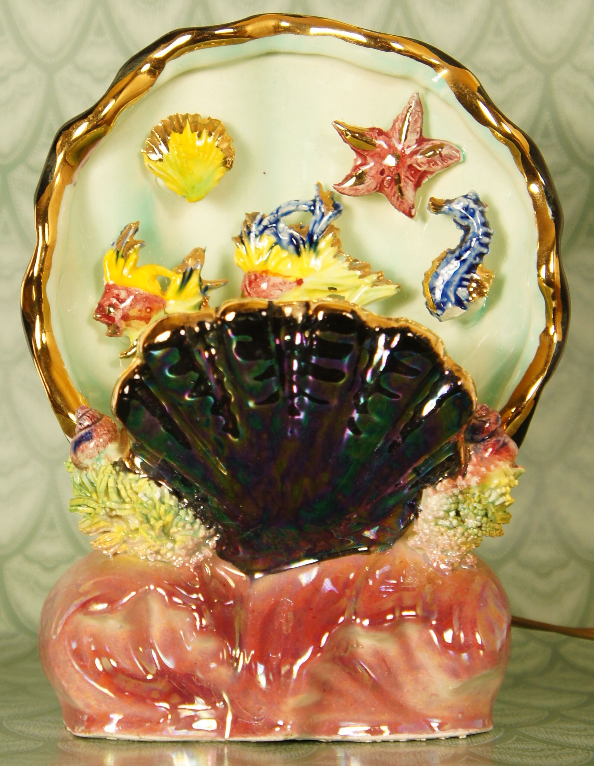 Ceramic shell night light lamp