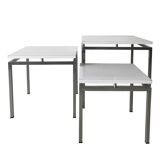 Modern white nesting tables from the 1960s