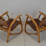 Paire de fauteuils en bois de hêtre courbé, design Jan Vaněk, années 1930.