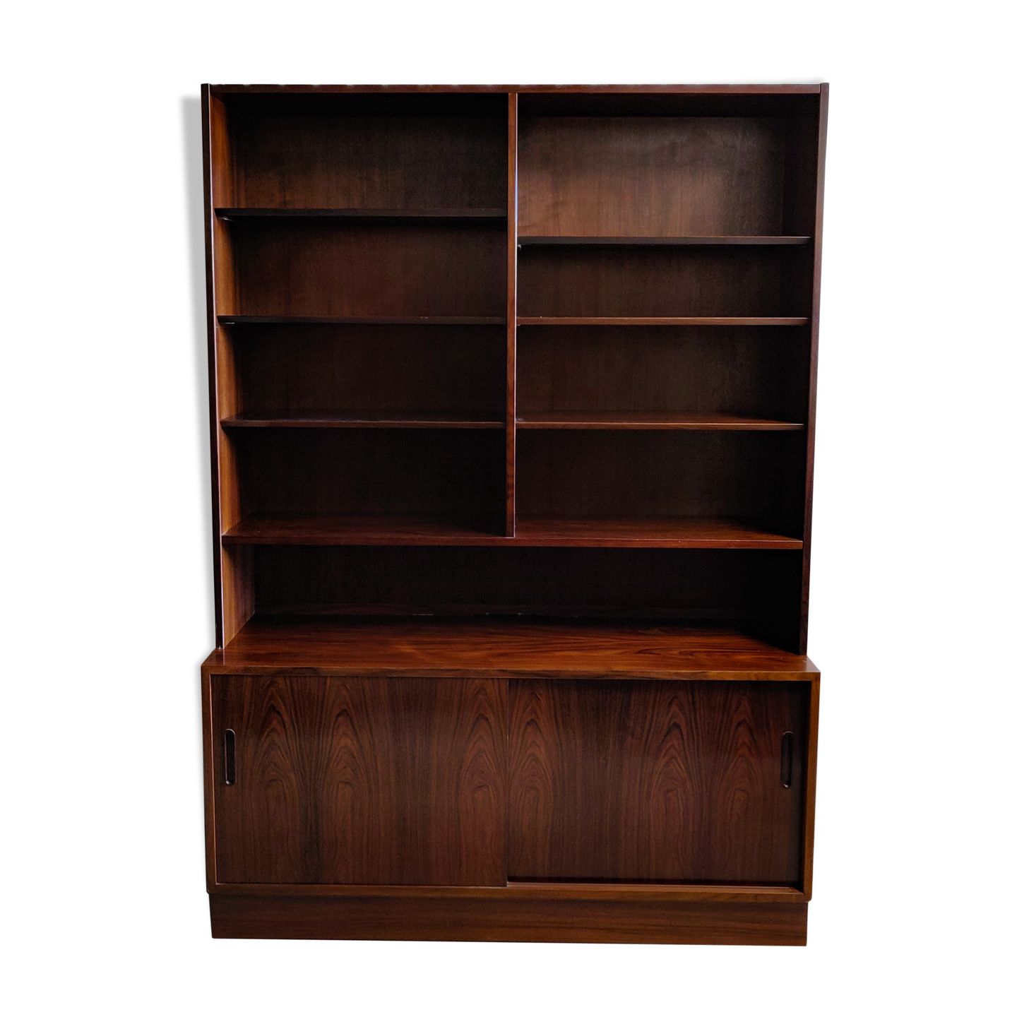 Designer bookcase Poul Hundevad 1960 Denmark mahogany