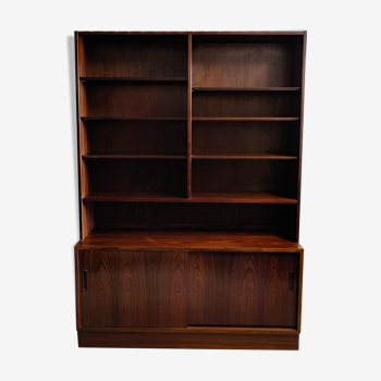 Designer bookcase Poul Hundevad 1960 Denmark mahogany