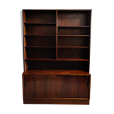 Designer bookcase Poul Hundevad 1960 Denmark mahogany